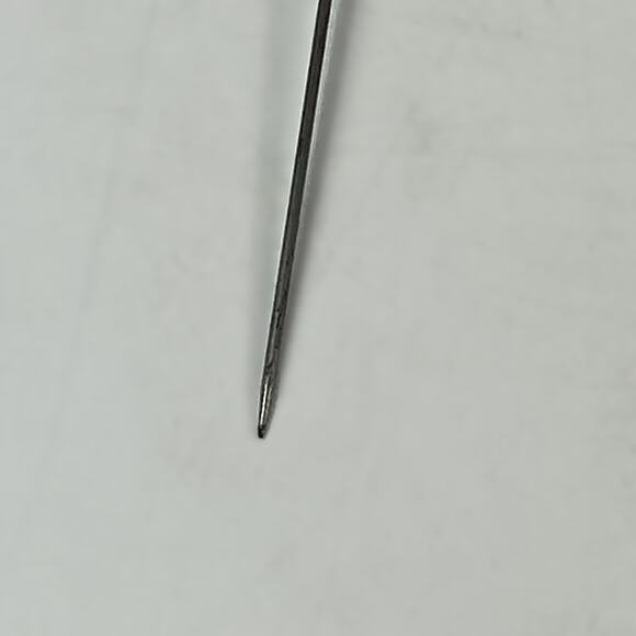 Antique Blue Glass Teardrop Hat Pin 8.5" Silver Tone Shaft Edwardian Style - Picture 5 of 5